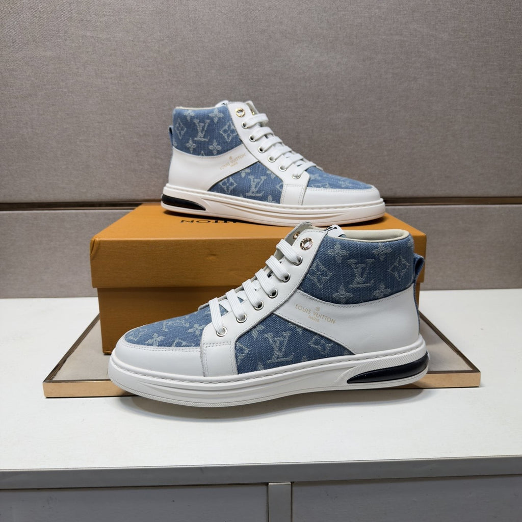 Louis Vuitton Patterned High-Top Sneakers — side