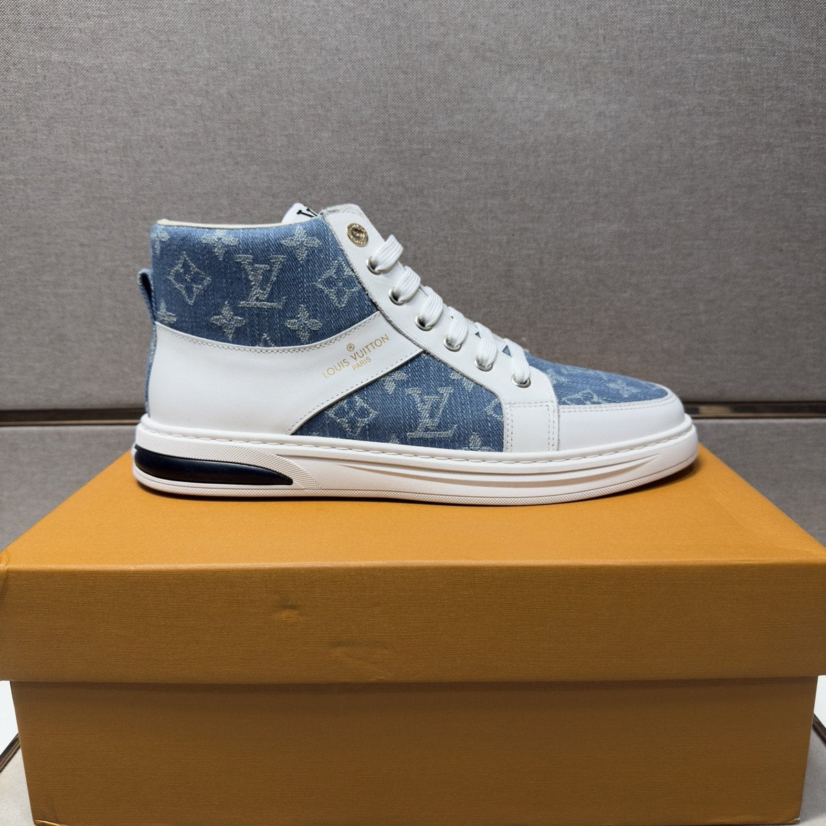 Louis Vuitton Patterned High-Top Sneakers — side