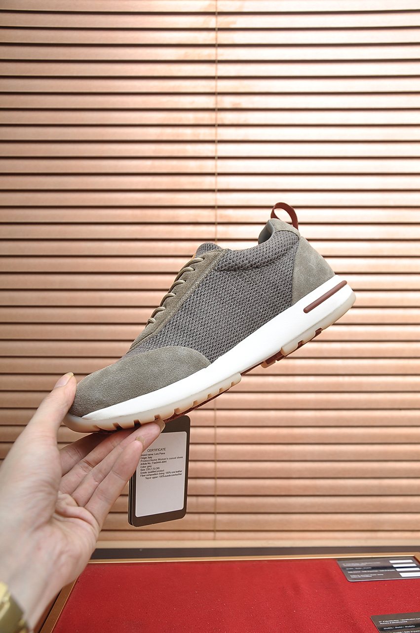 Loro Piana Men's Textured Lace-Up Sneakers — model