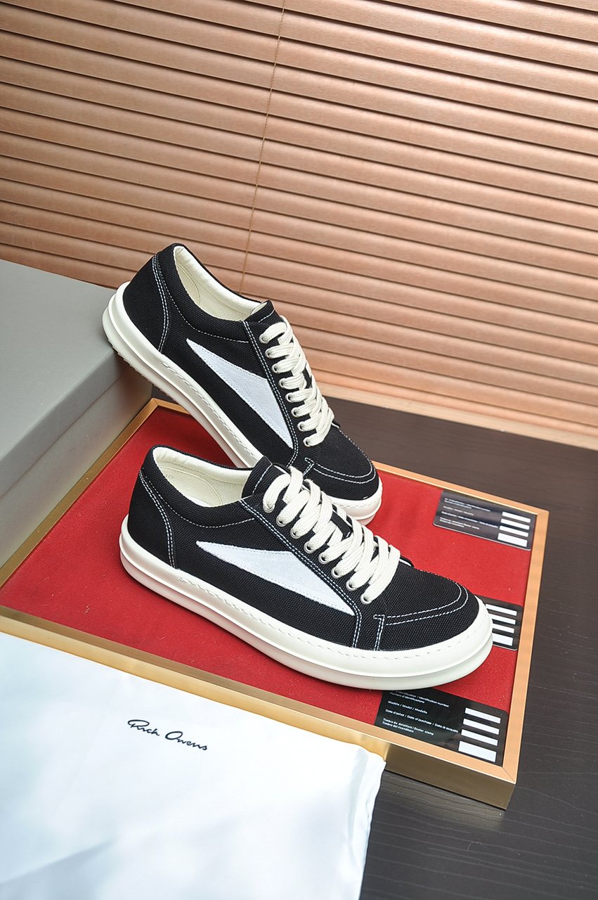Rick Owens Contrast-Panel Platform Sneakers — side