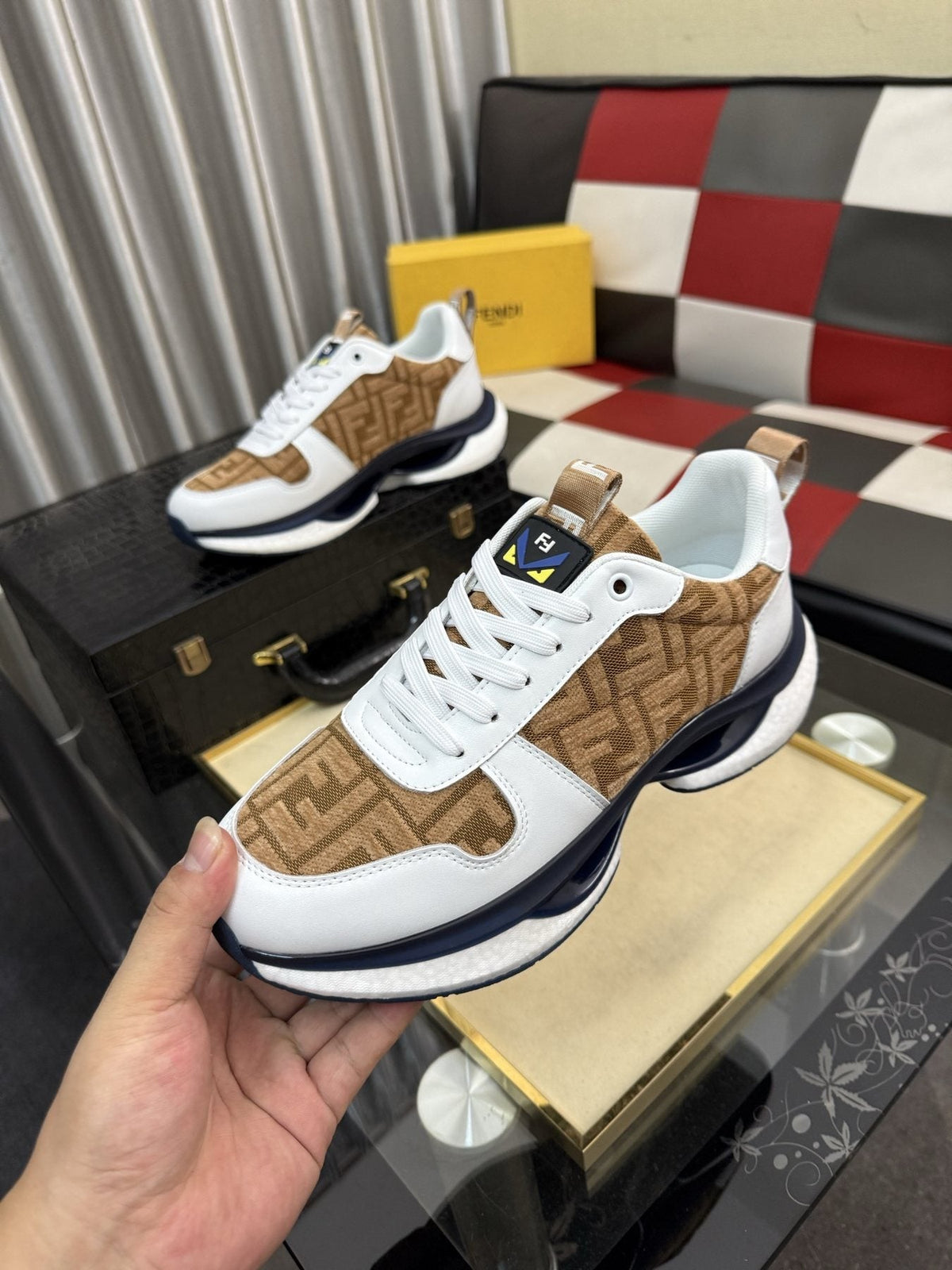 Fendi Men's Patterned Low-Top Sneakers — model