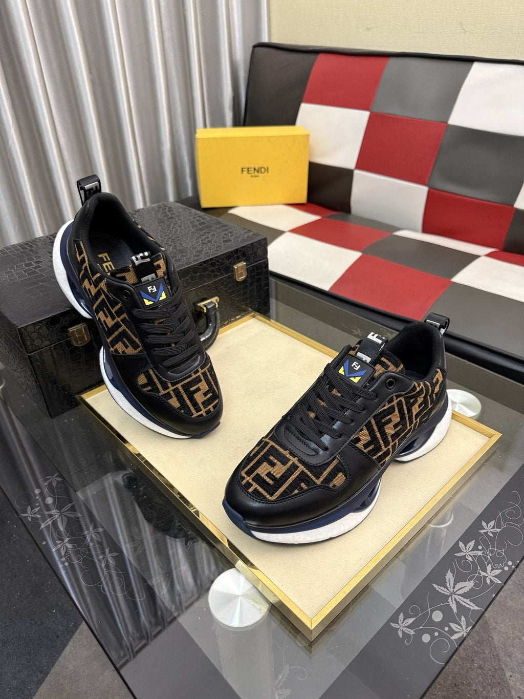 Fendi Men's Patterned Low-Top Sneakers — front