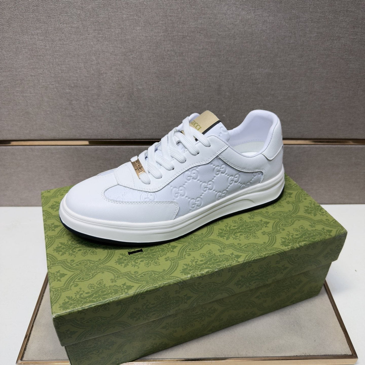 Gucci Men's Embossed Low-Top Sneakers — side