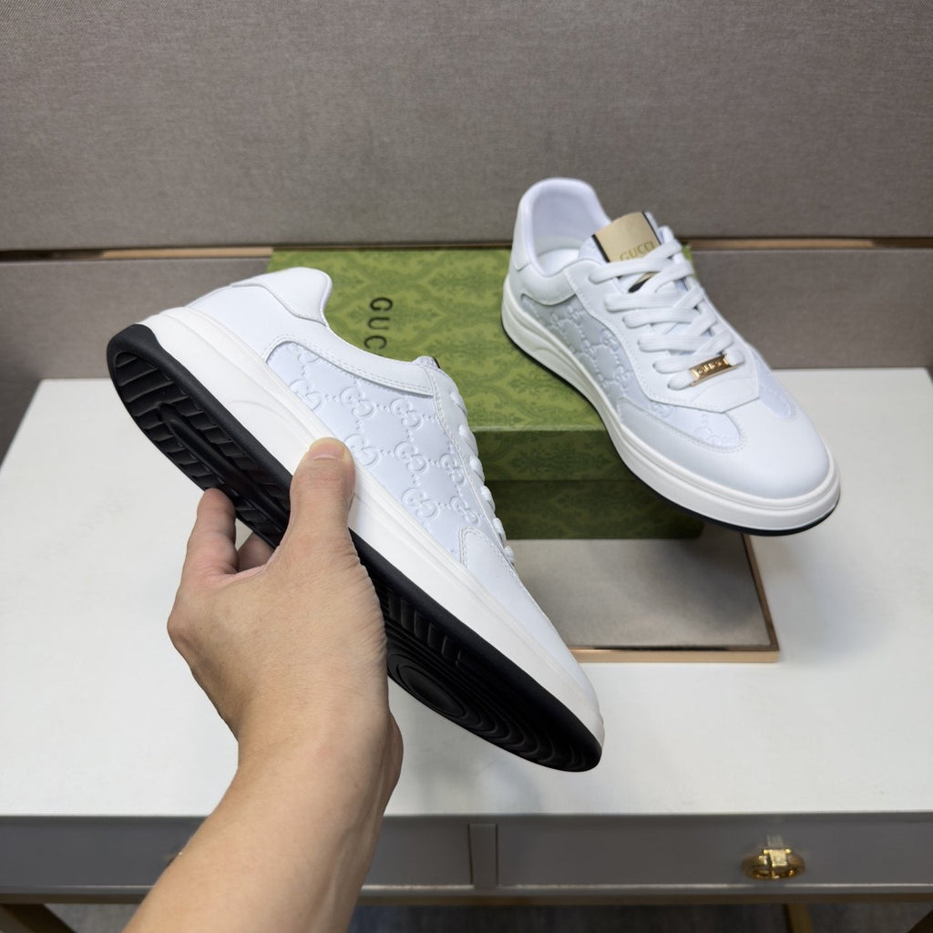 Gucci Men's Embossed Low-Top Sneakers — side