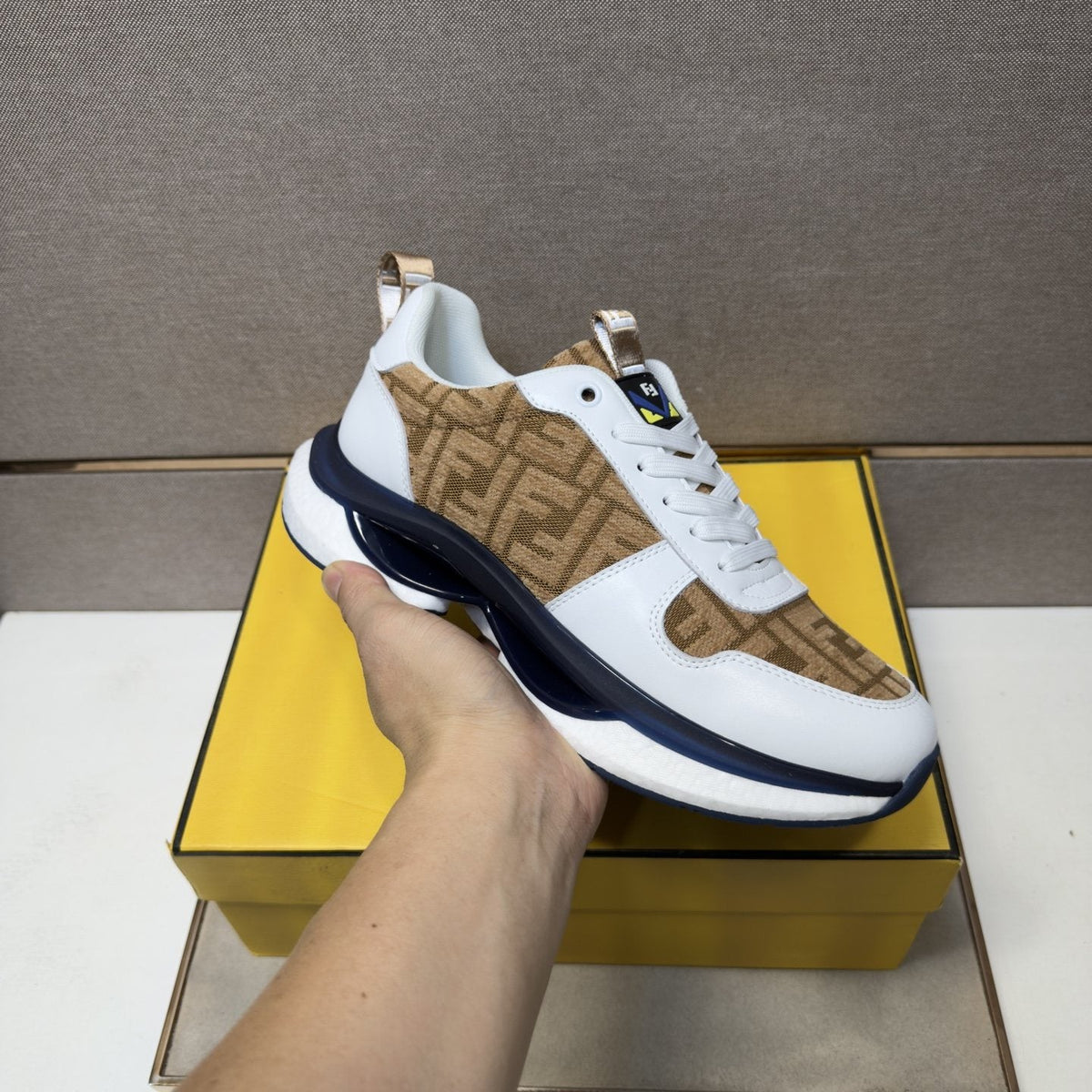Fendi Men's Patterned Panel Sneakers — model
