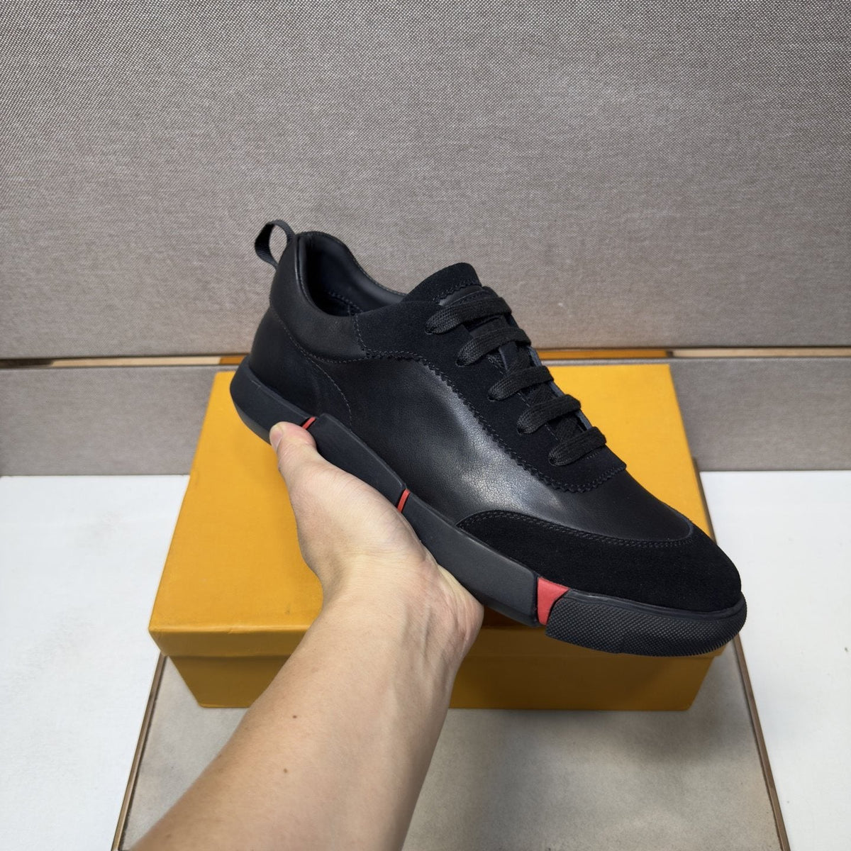 Louis Vuitton Men's Paneled Low-Top Sneakers — model
