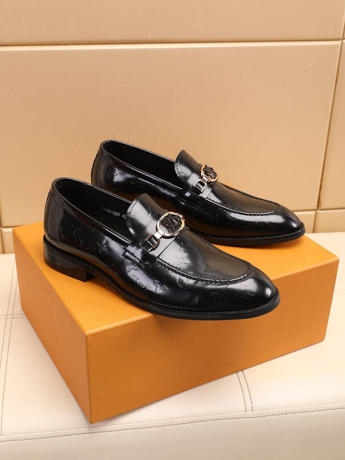 Louis Vuitton Embossed Bit Loafers — model