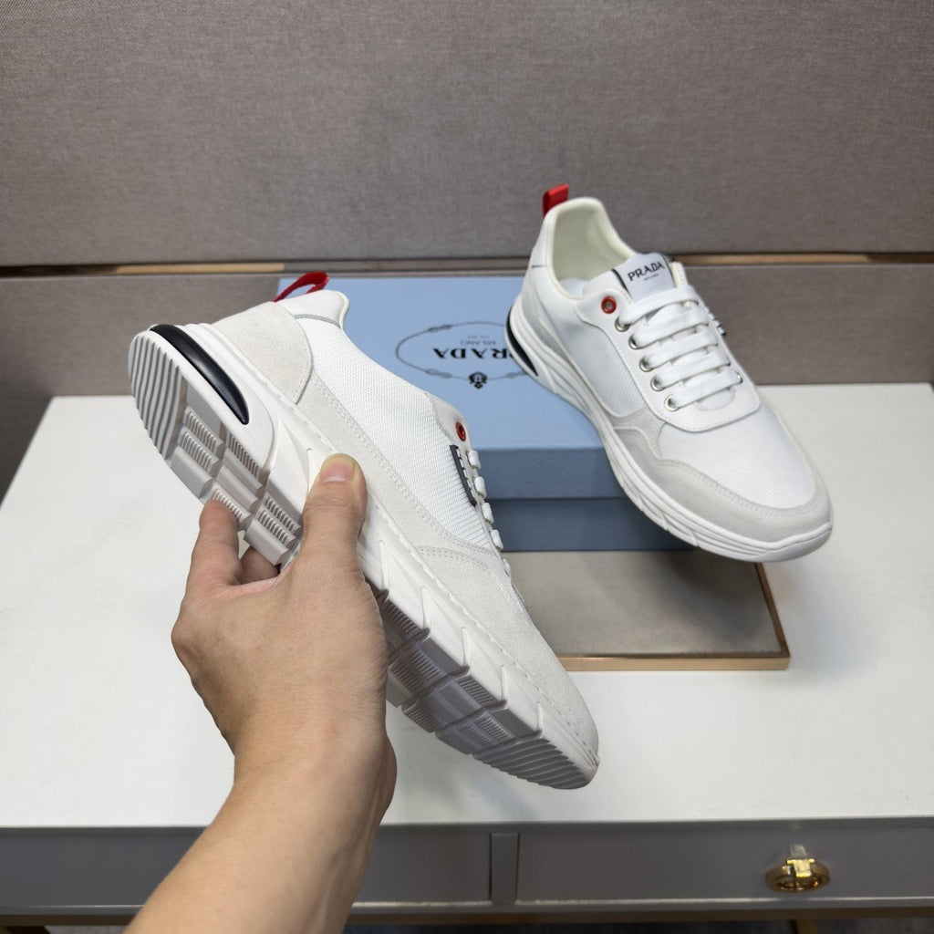 Prada Men's Paneled Low-Top Sneakers — model