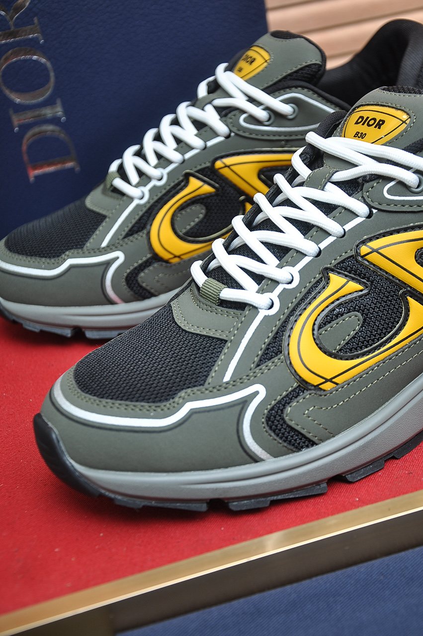 Dior Men's Paneled Low-Top Sneakers — detail
