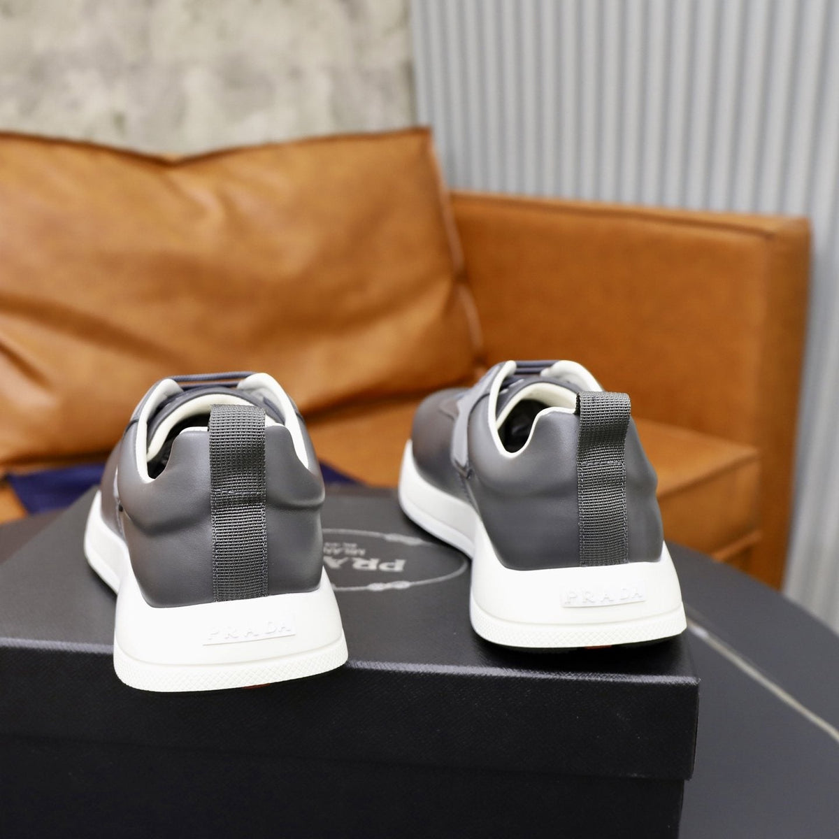Prada Textured Low-Top Sneakers — back