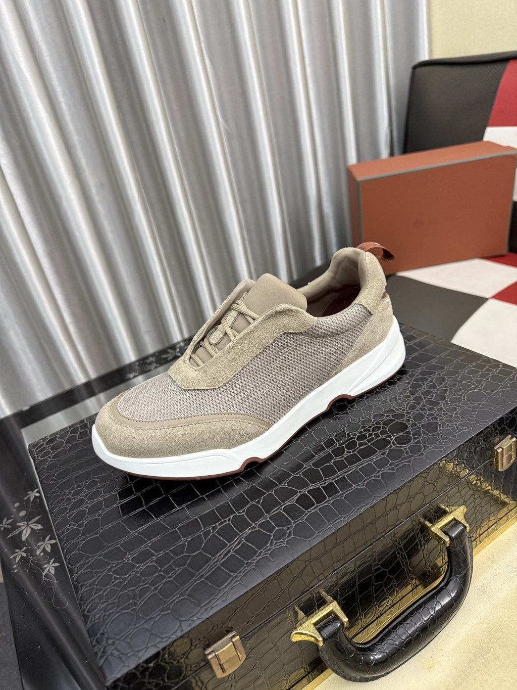 Loro Piana WeekendWalk Men's Lace-Up Sneakers — hero