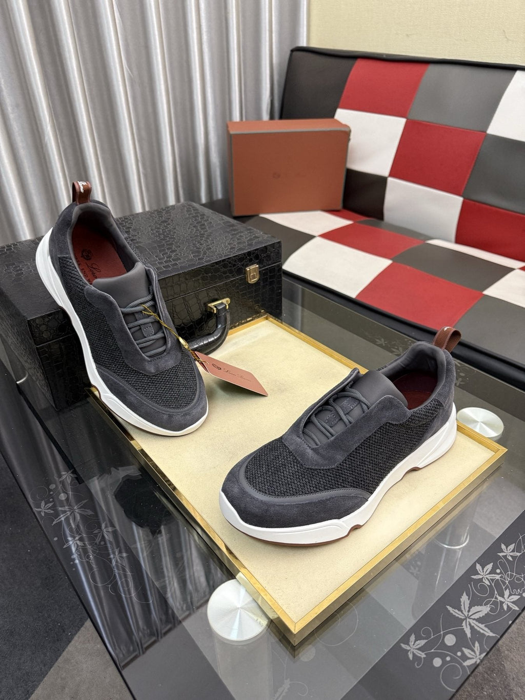Loro Piana WeekendWalk Men's Lace-Up Sneakers — front