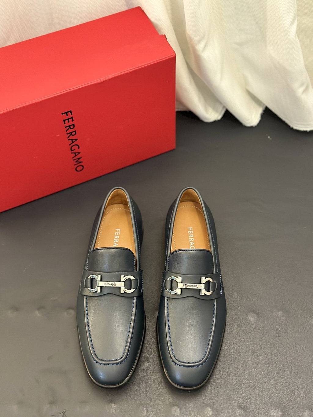 Ferragamo Metal-Bit Loafers — front