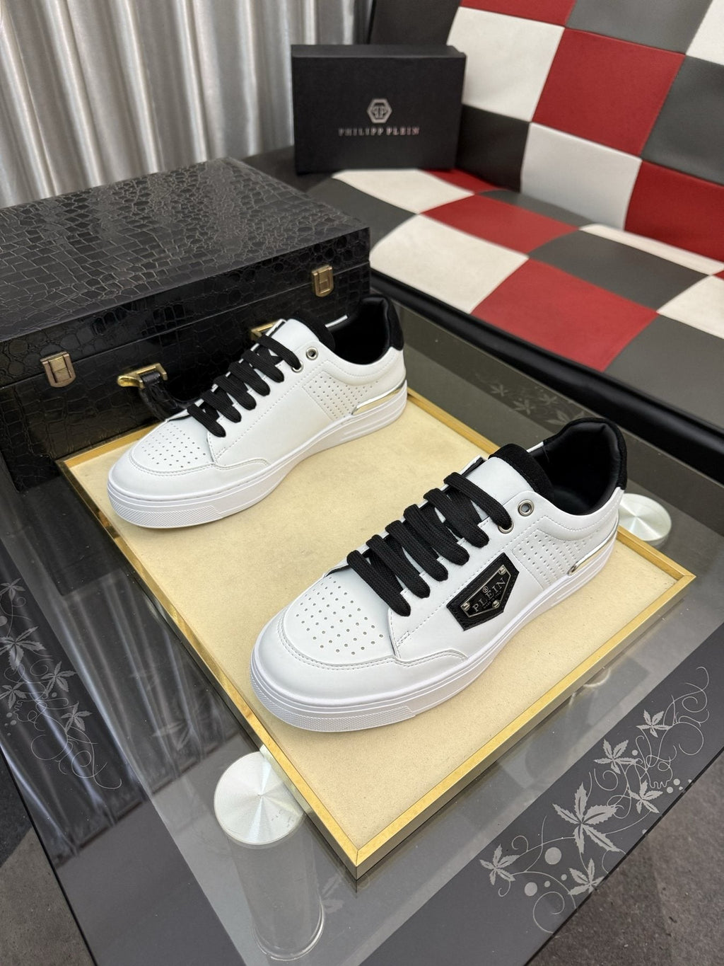 Philipp Plein Low-Top Sneakers with Side Badge — front