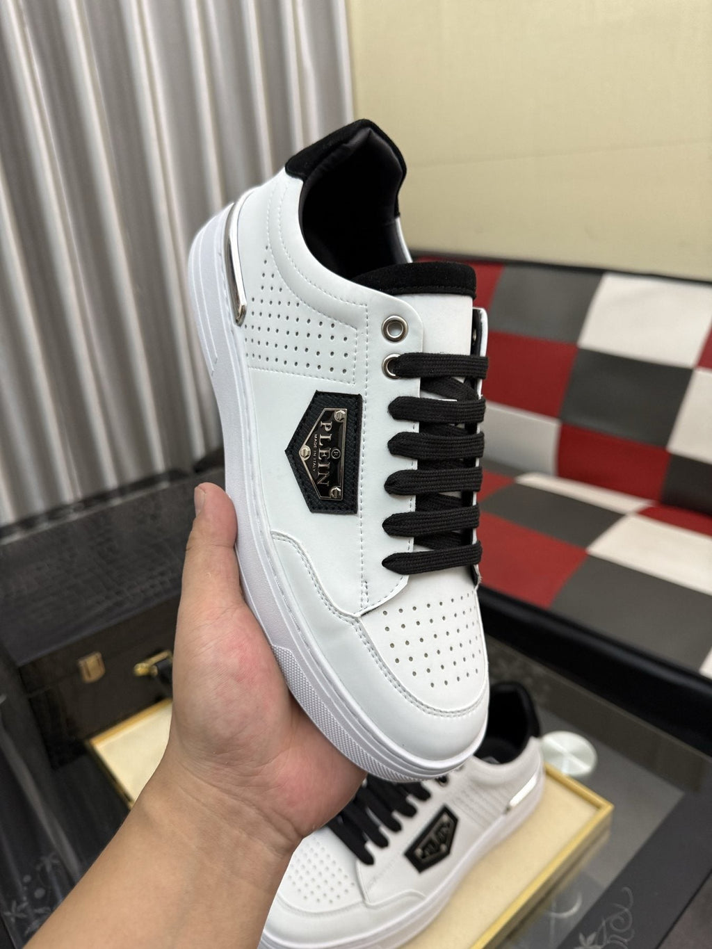 Philipp Plein Low-Top Sneakers with Side Badge — model