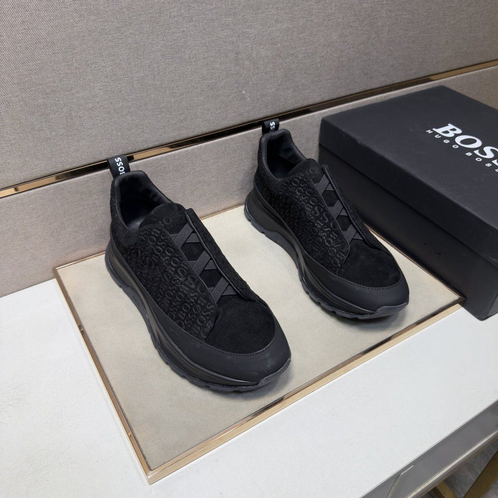 BOSS Patterned Slip-On-Style Sneakers — front