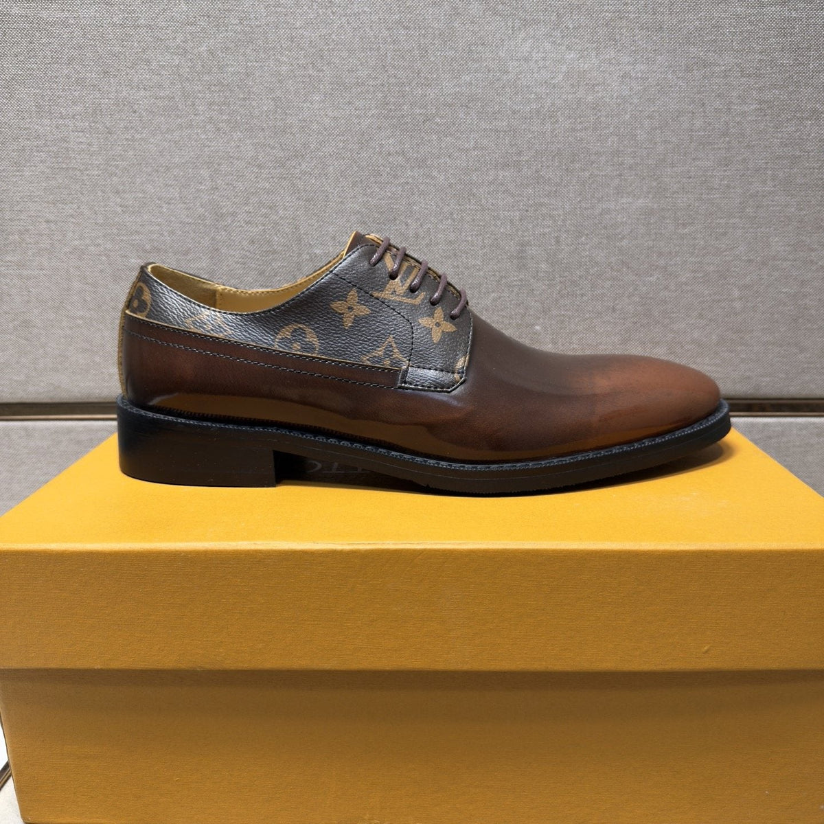 Louis Vuitton Patterned-Panel Lace-Up Dress Shoes — side