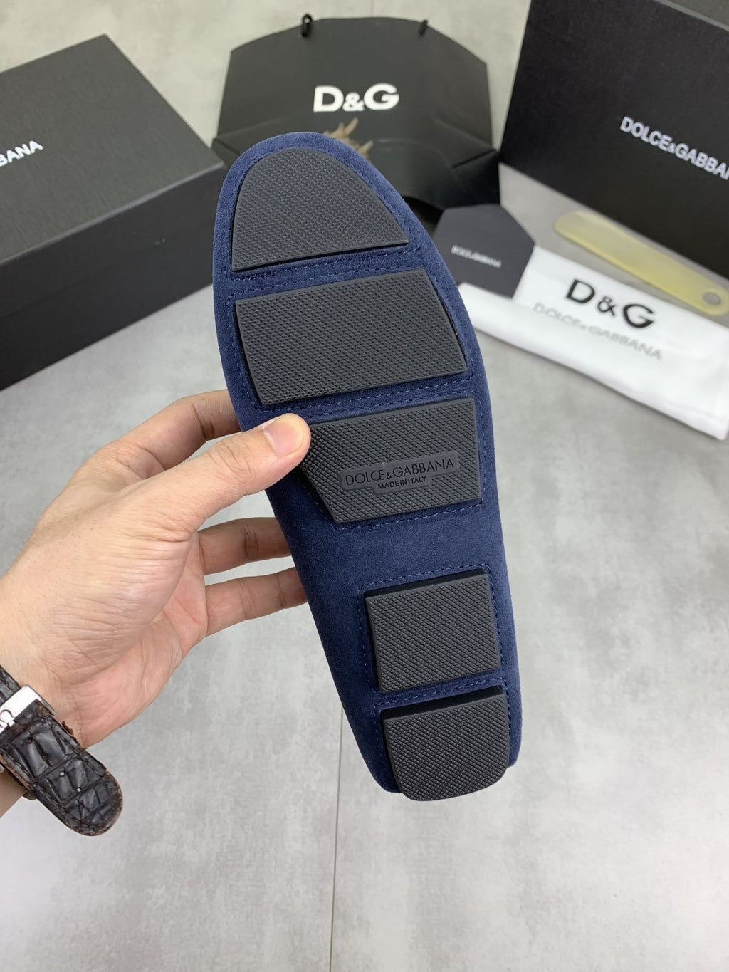 Dolce & Gabbana Metal-Detail Driving Loafers — back