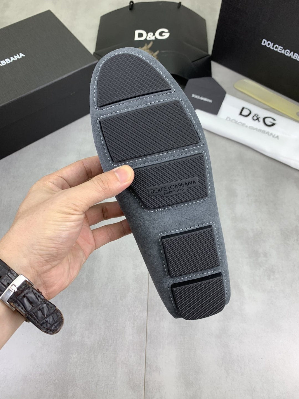 Dolce & Gabbana Metal-Detail Driving Loafers — back