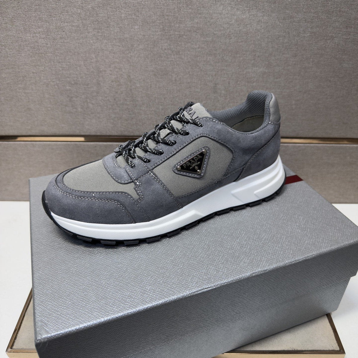 Prada Men's Paneled Low-Top Sneakers — hero