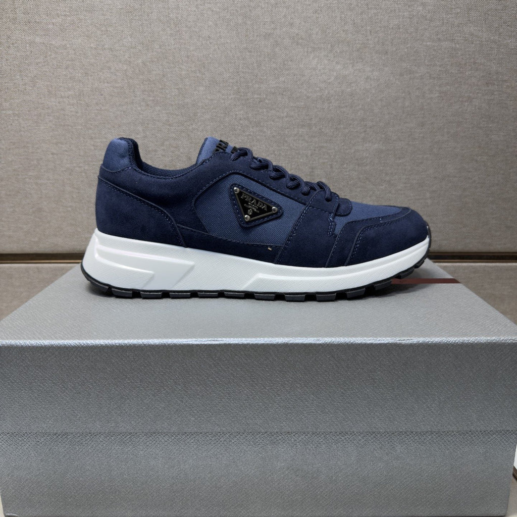 Prada Men's Paneled Low-Top Sneakers — side