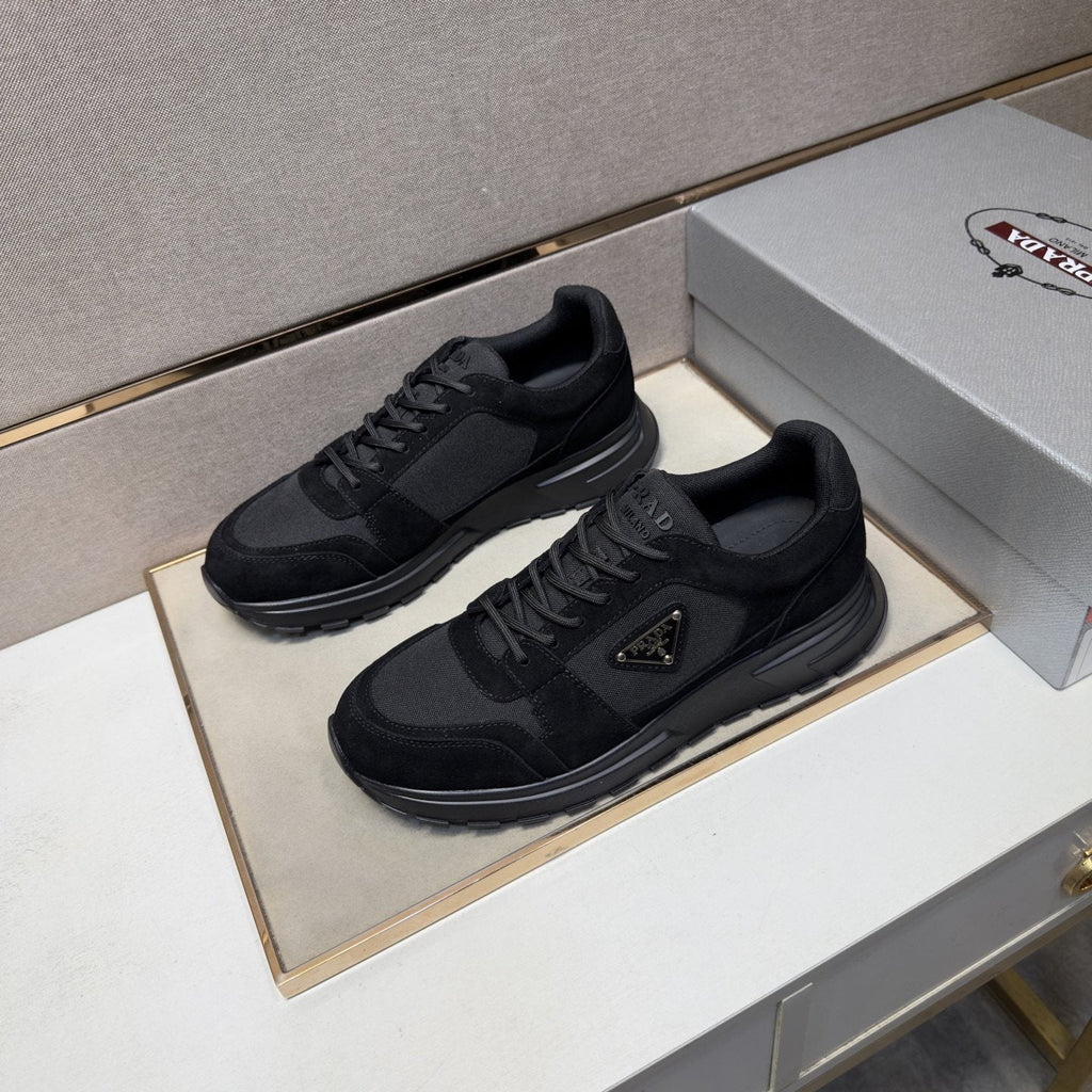 Prada Men's Paneled Low-Top Sneakers — side
