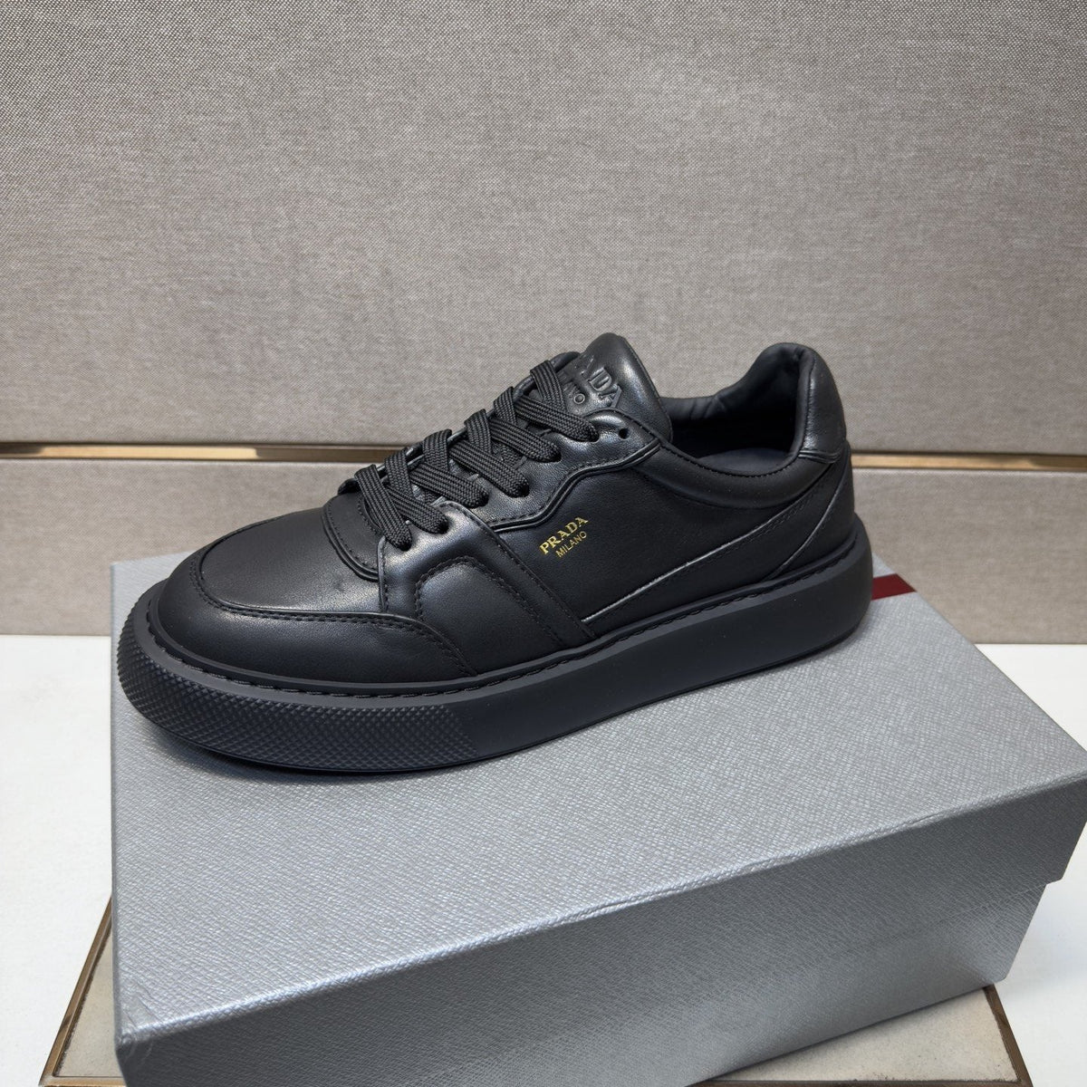 Prada Men's Paneled Low-Top Sneakers — side