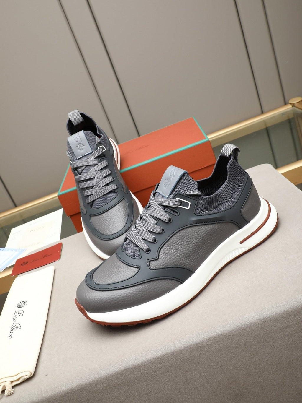 Loro Piana Paneled Low-Top Sneakers — front