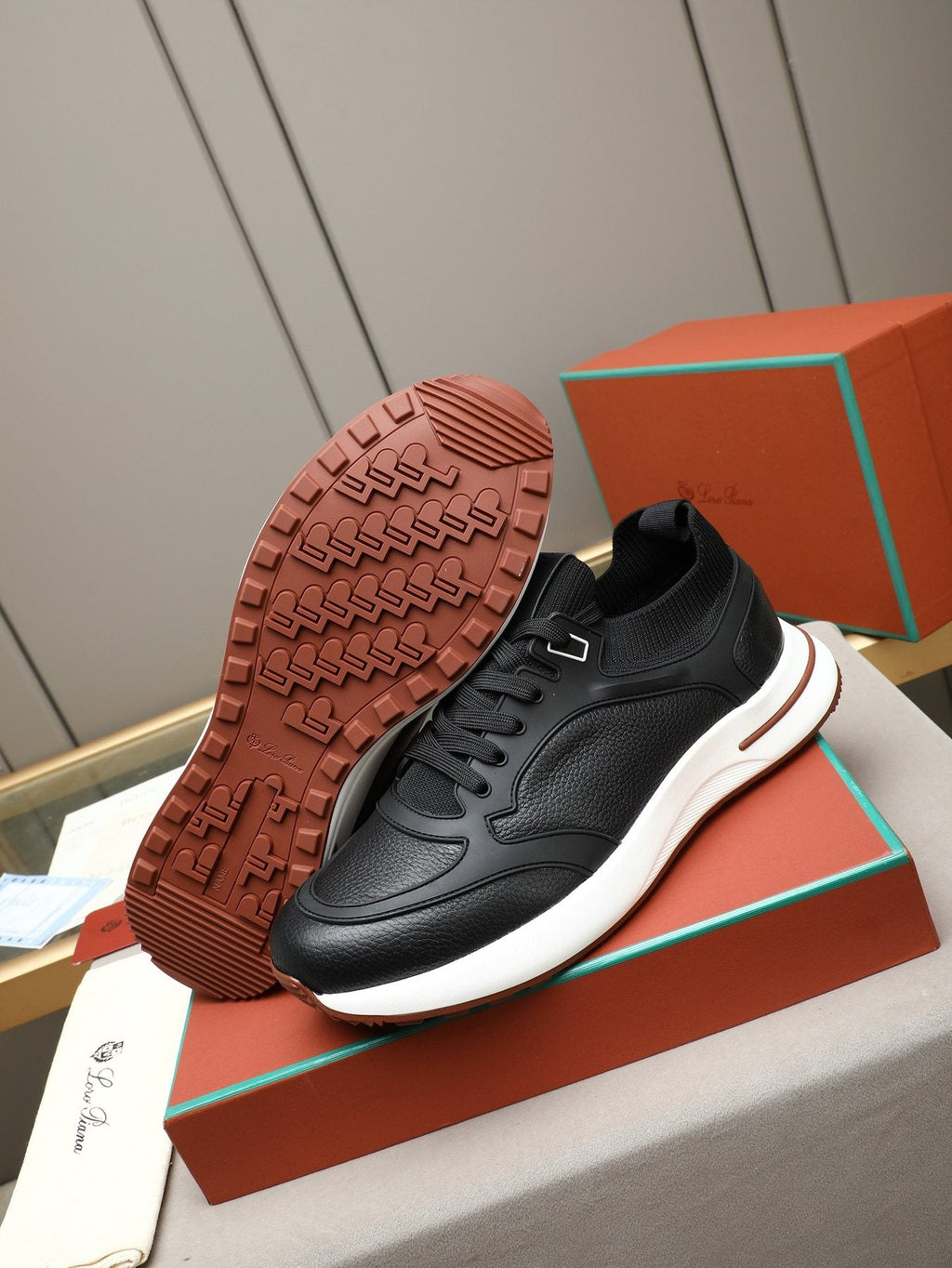 Loro Piana Paneled Low-Top Sneakers — side