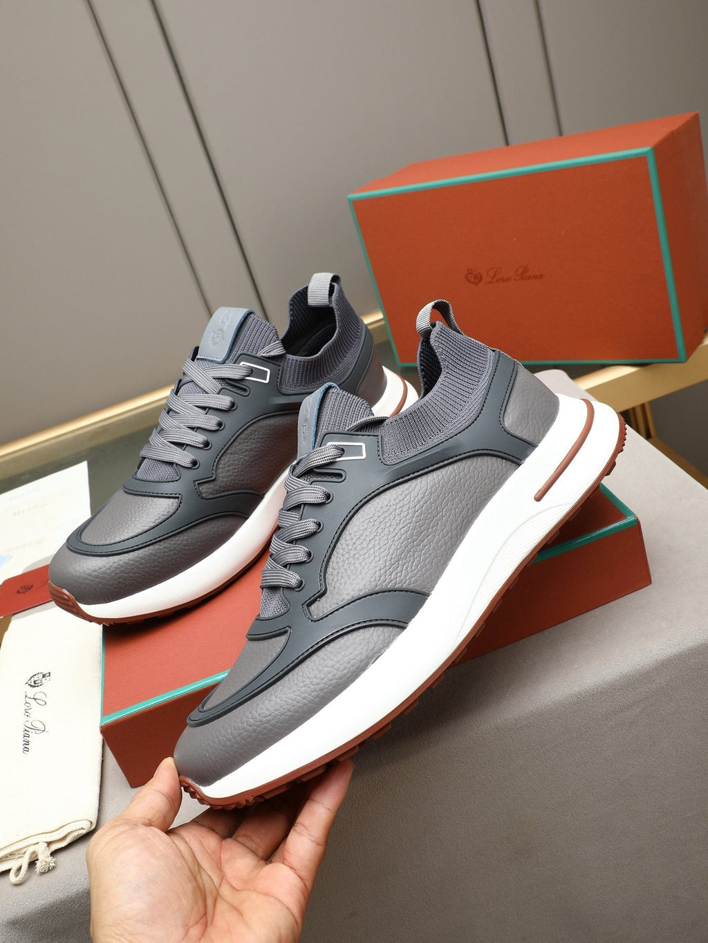 Loro Piana Paneled Low-Top Sneakers — model