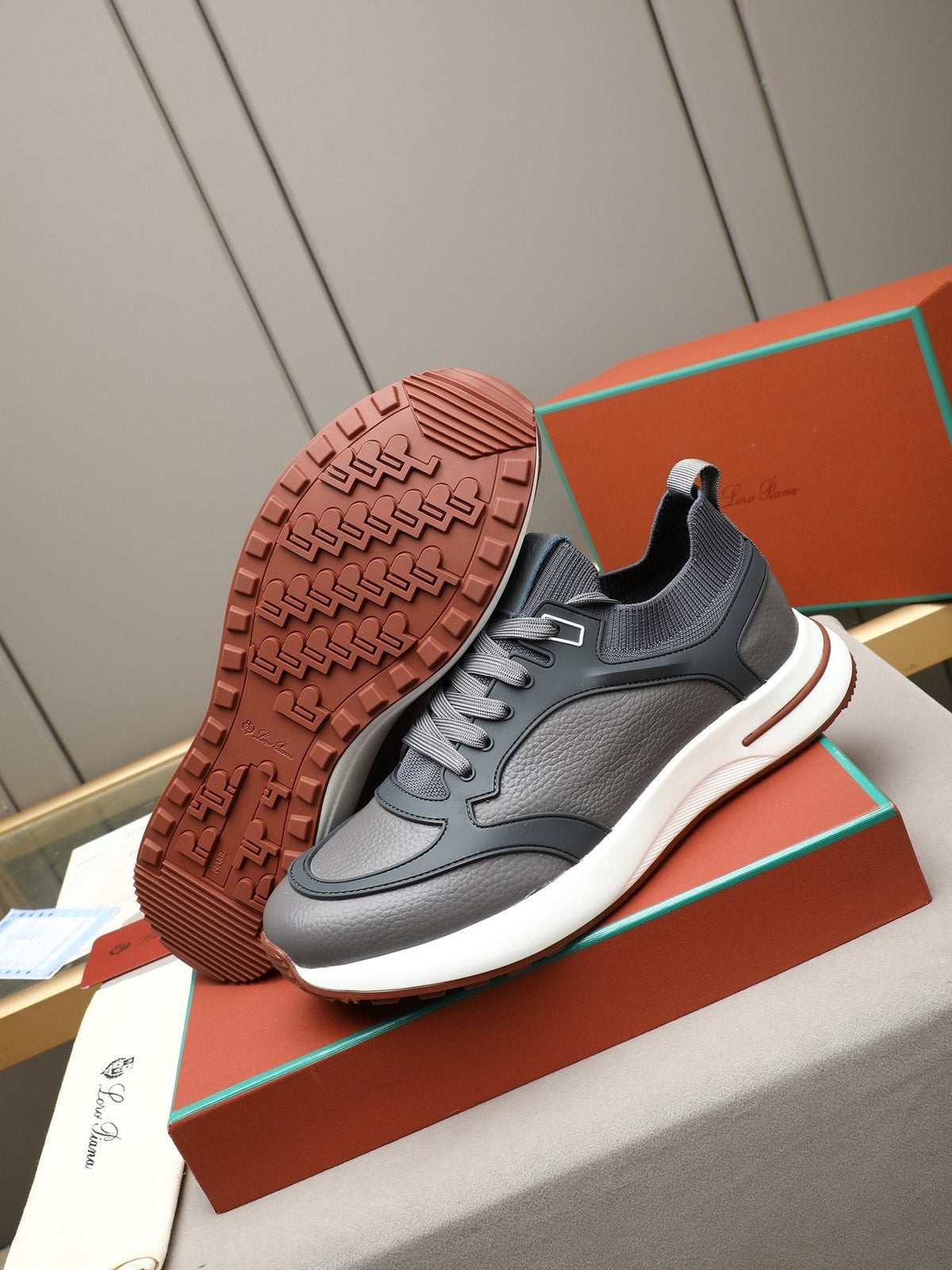 Loro Piana Paneled Low-Top Sneakers — side