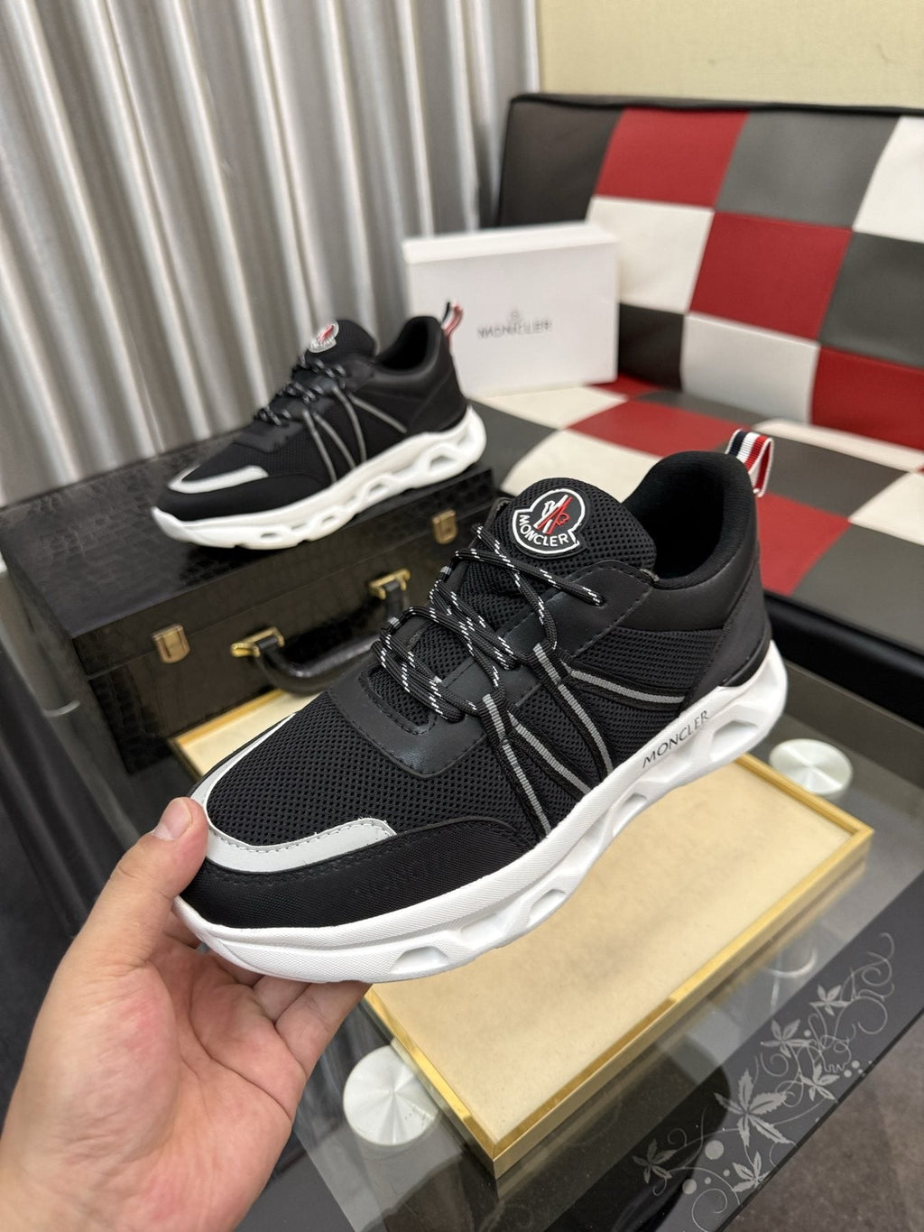 Moncler Paneled Low-Top Sneakers — model