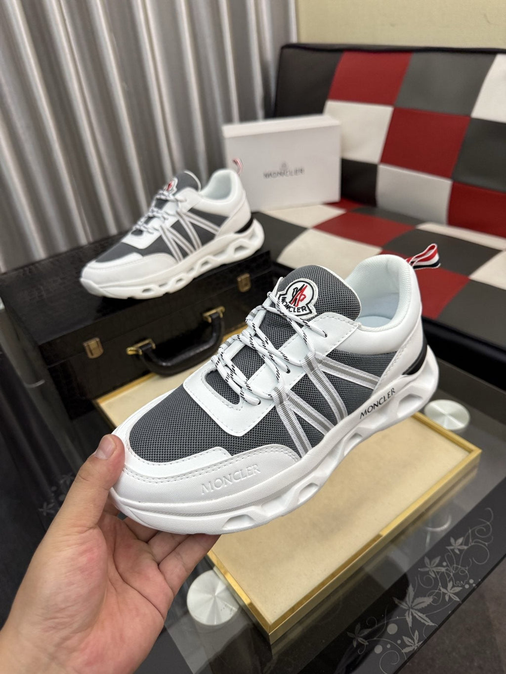 Moncler Paneled Low-Top Sneakers — model