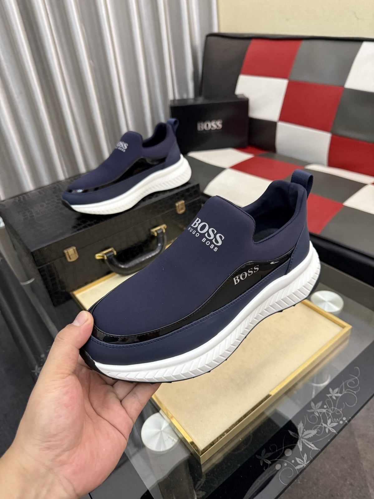 Hugo Boss Thick-Sole Slip-On Sneakers — model