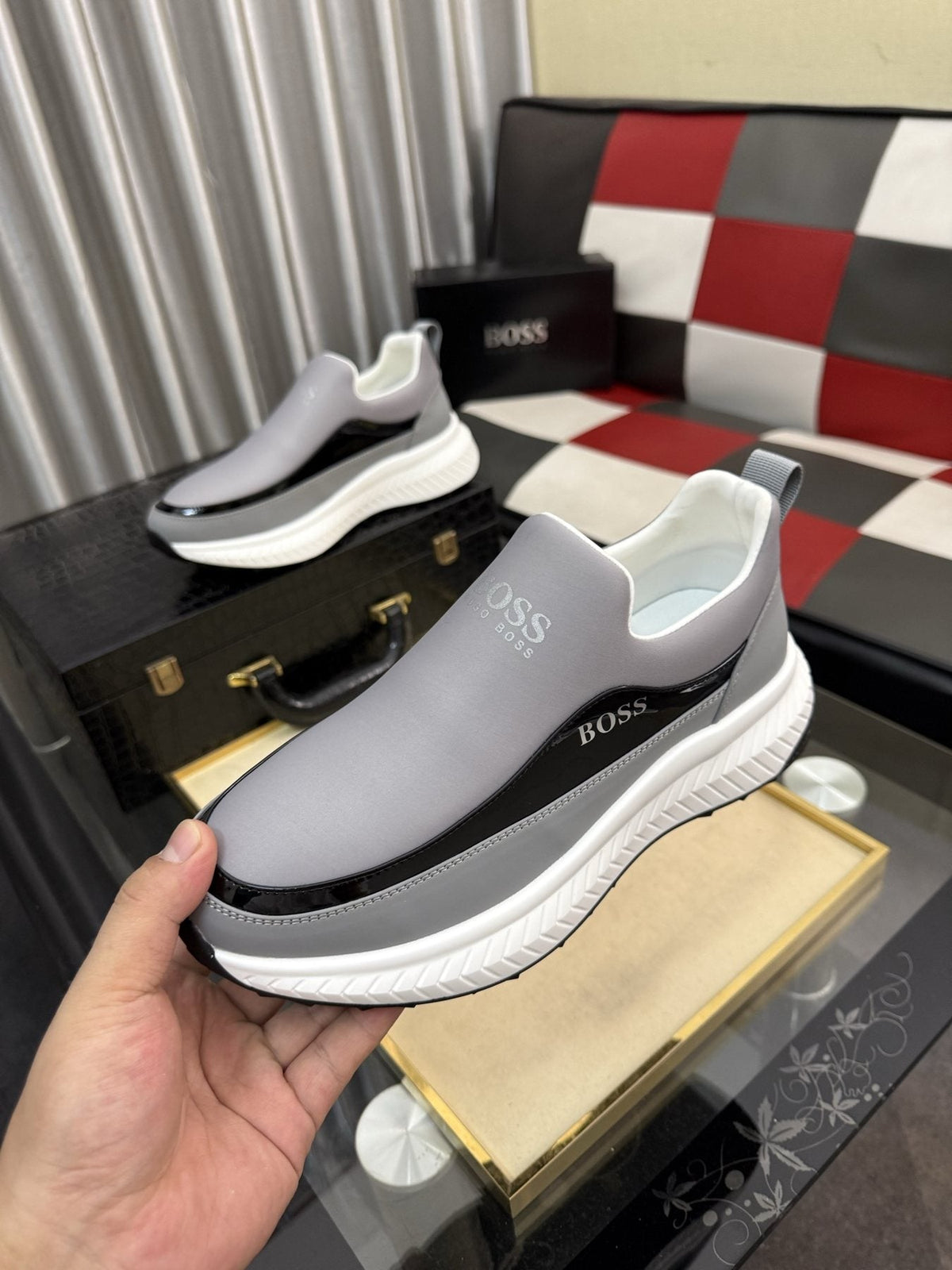 Hugo Boss Thick-Sole Slip-On Sneakers — model