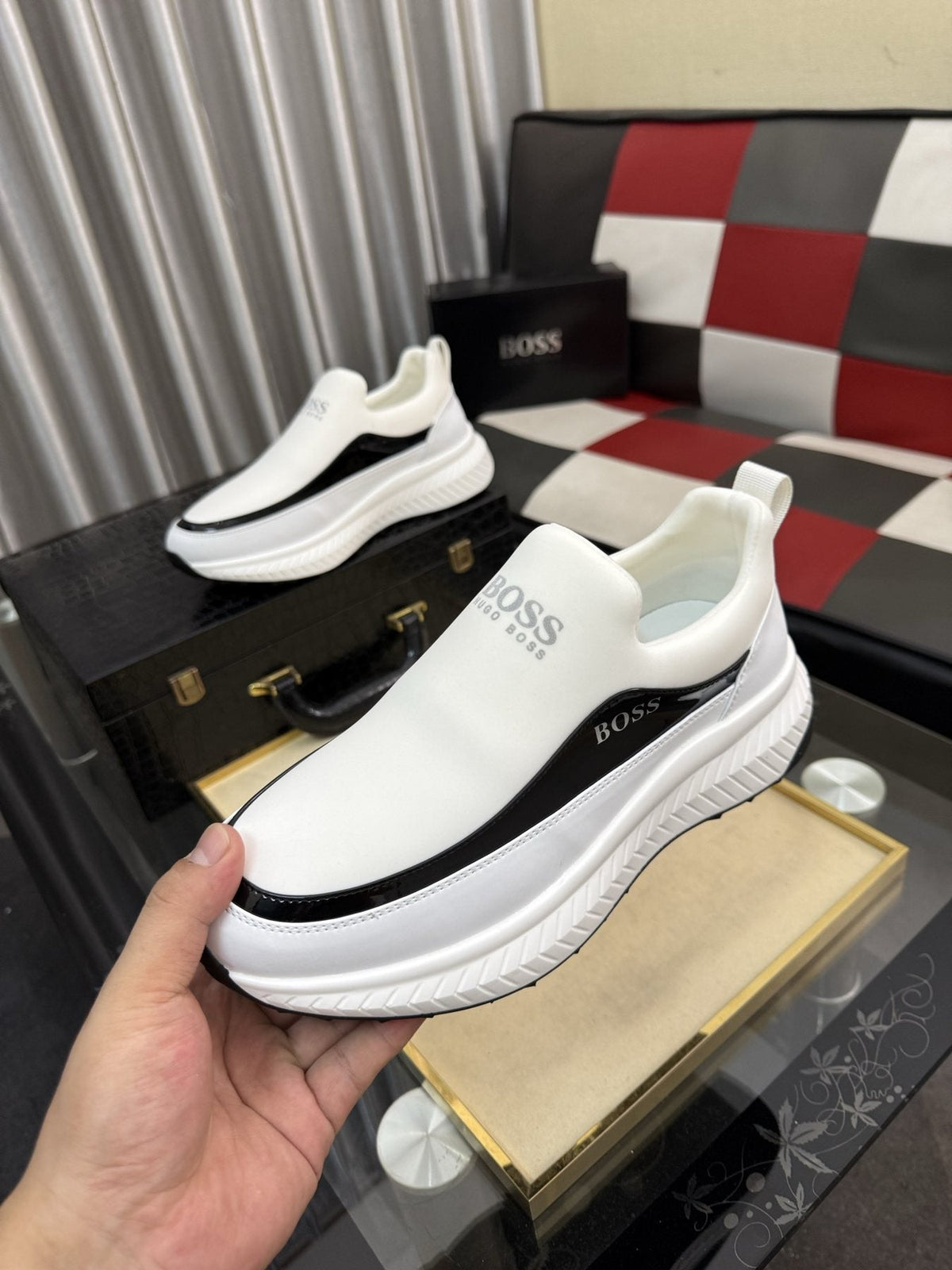 Hugo Boss Thick-Sole Slip-On Sneakers — model