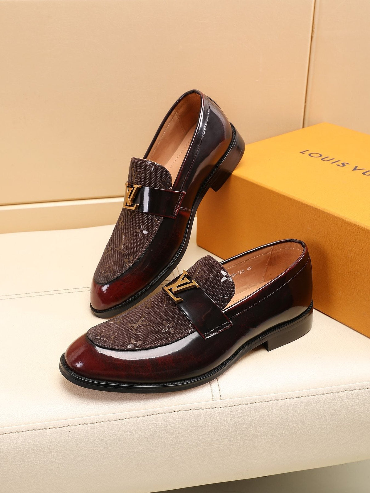 Louis Vuitton Patterned Vamp Loafers — front
