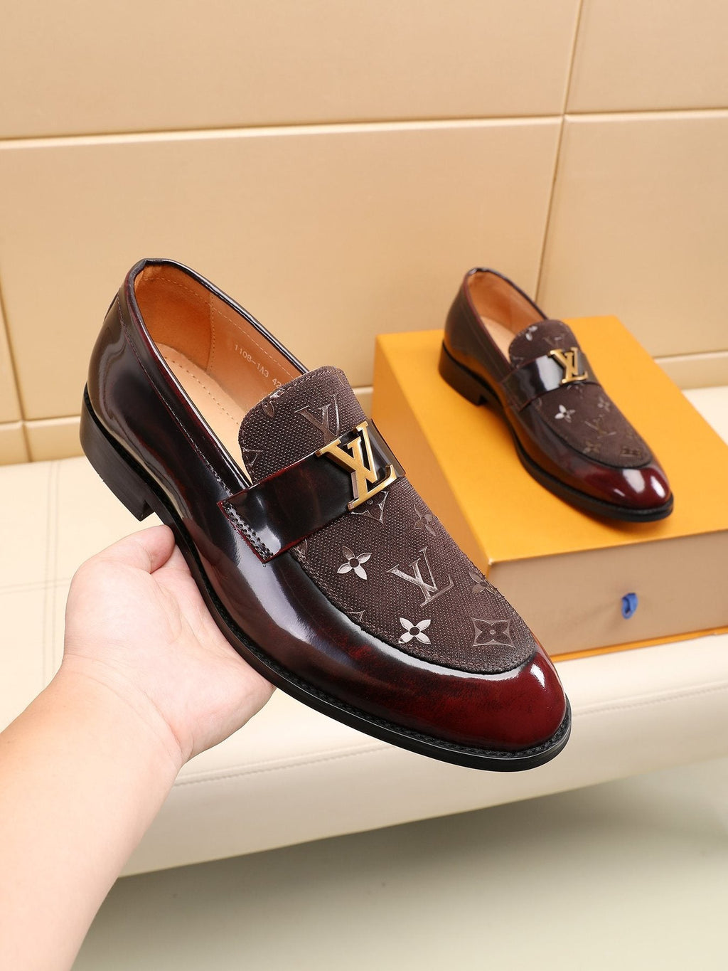 Louis Vuitton Patterned Vamp Loafers — front
