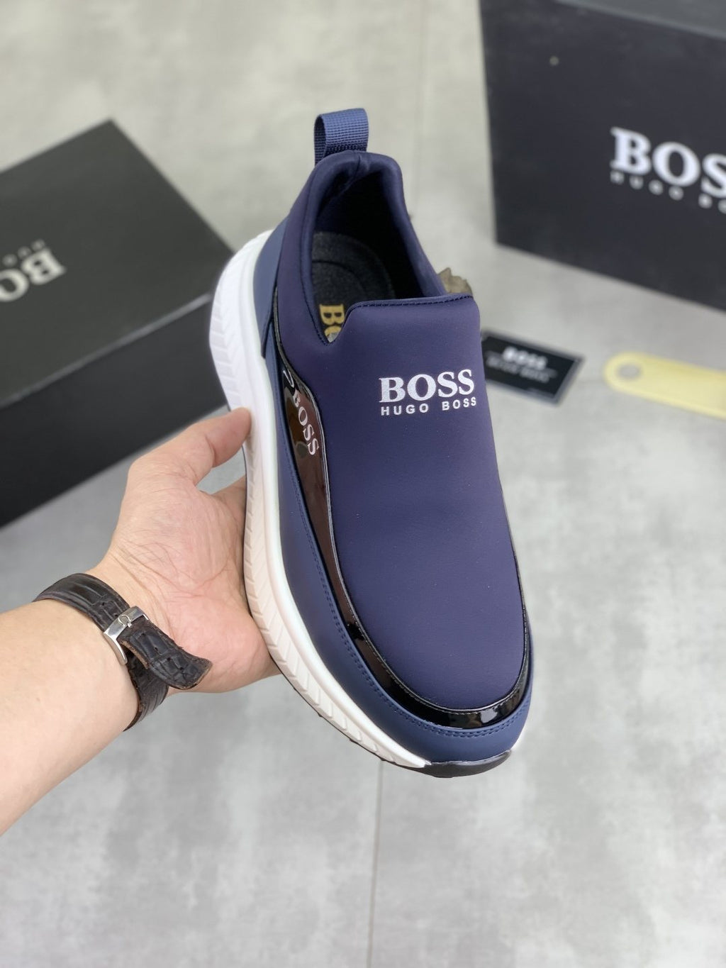 BOSS Low-Top Slip-On Sneakers — model