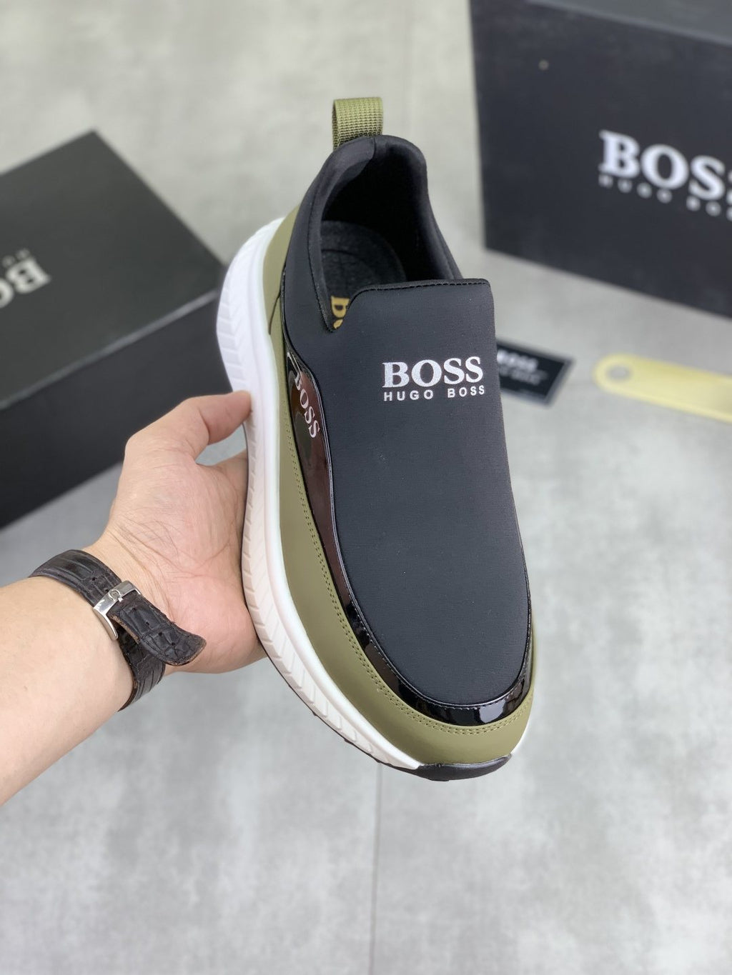 BOSS Low-Top Slip-On Sneakers — model