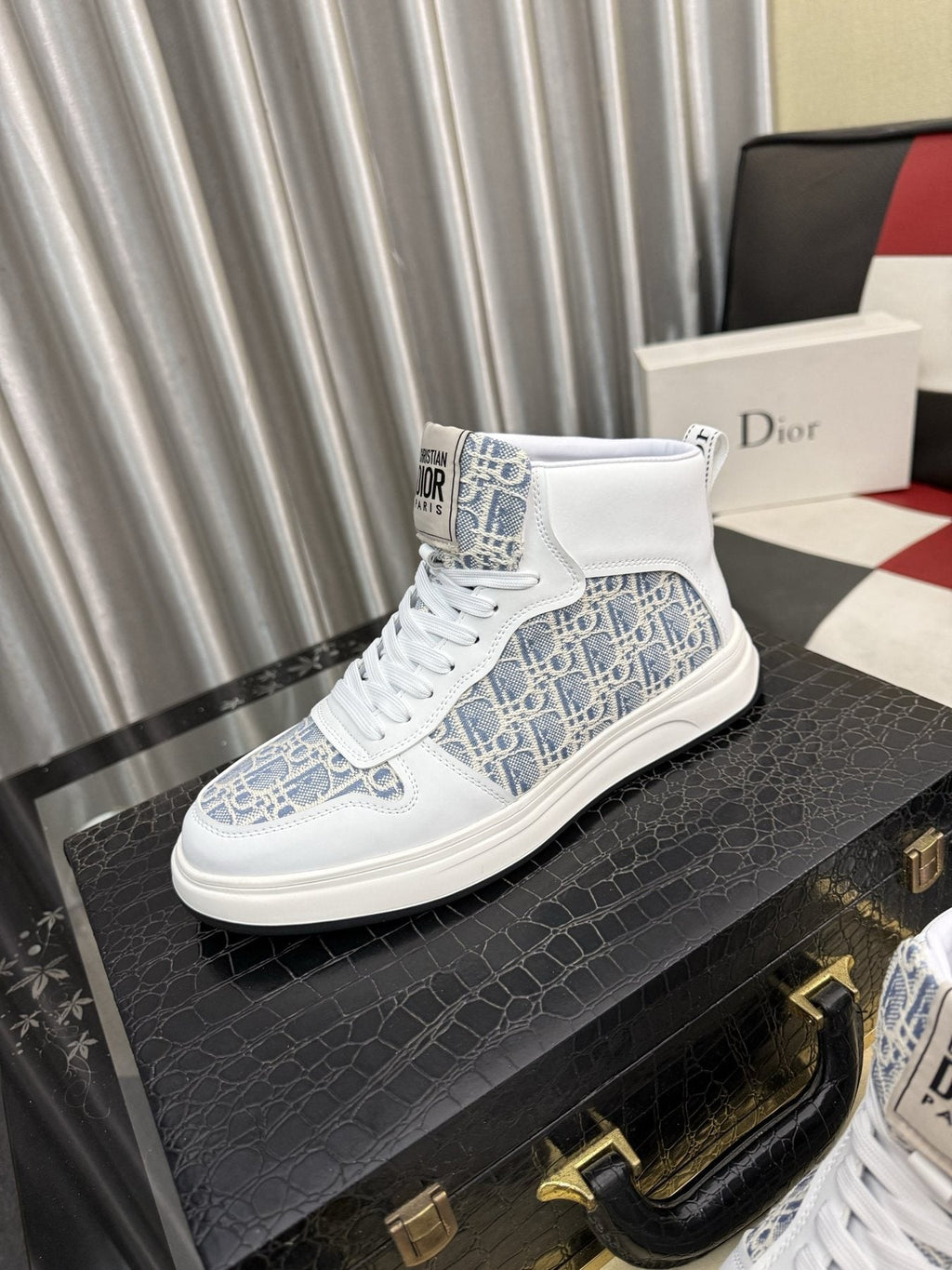 Dior Patterned High-Top Sneakers — front