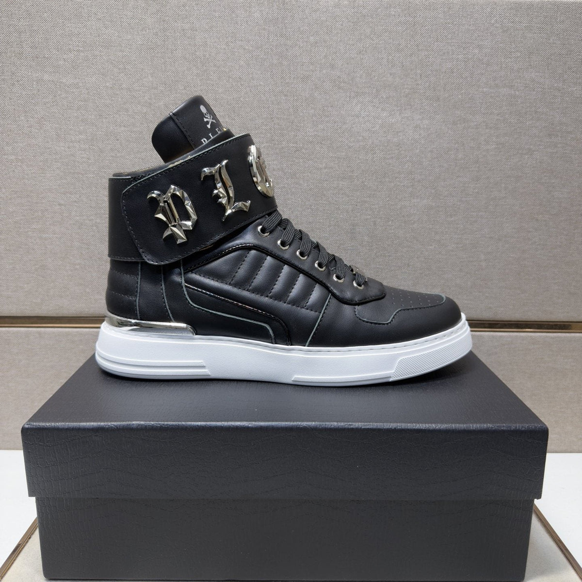 Philipp Plein Buckle-Strap High-Top Sneakers — side
