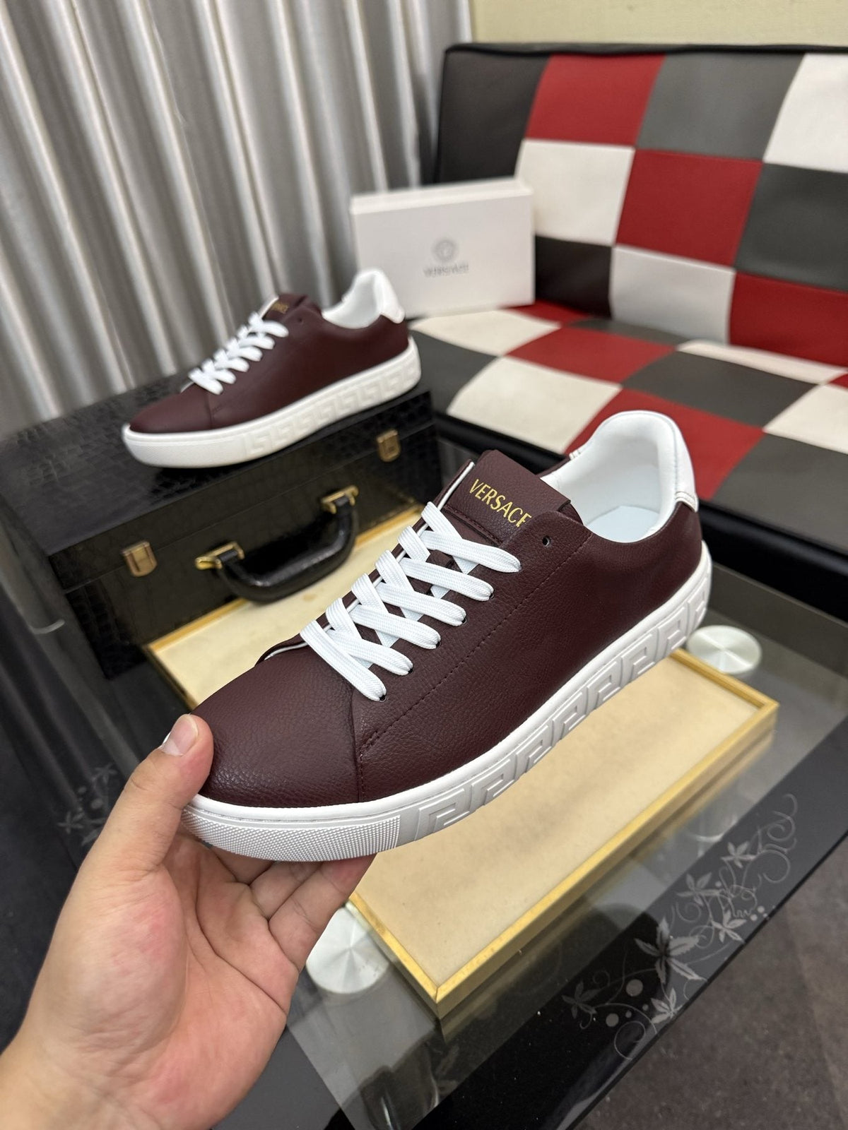 Versace Low-Top Lace-Up Sneakers — front