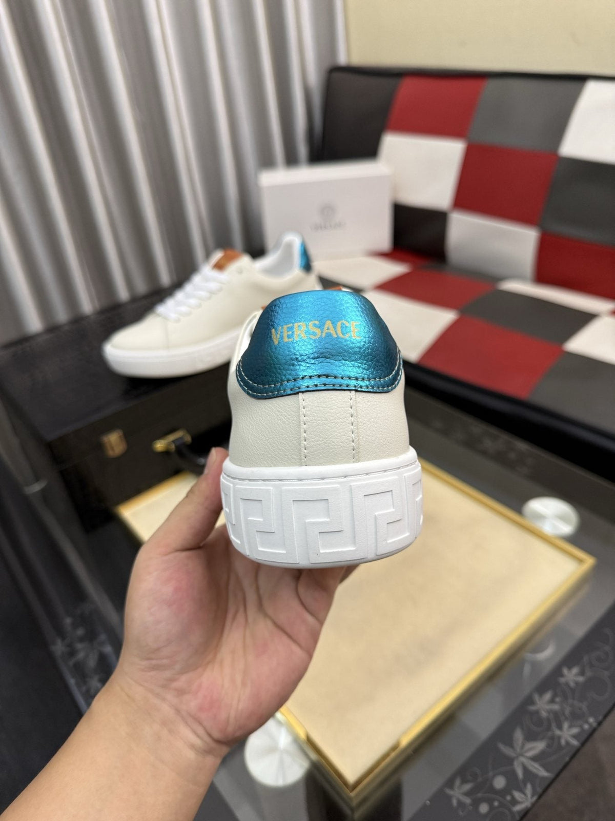 Versace Low-Top Lace-Up Sneakers — back