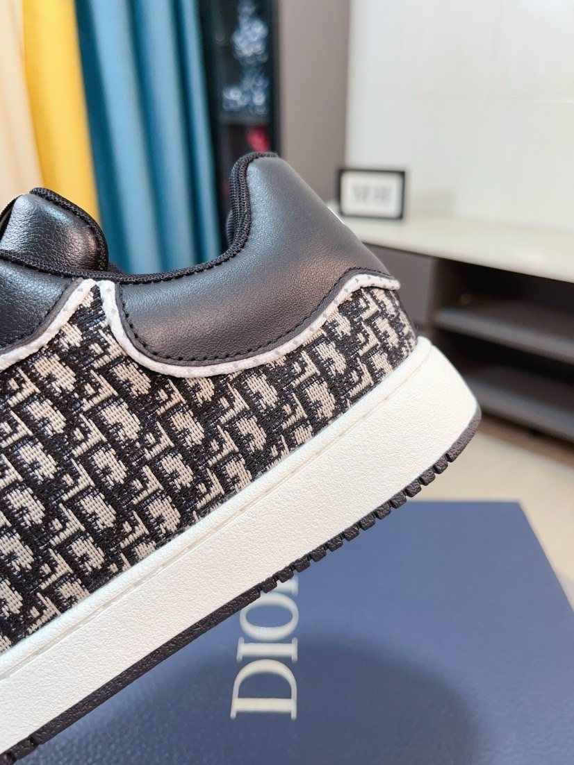 Dior Men's Patterned Panel Low-Top Sneakers — detail