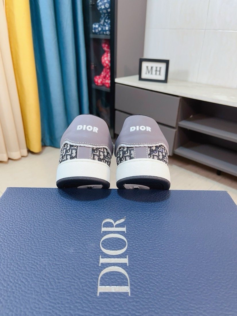 Dior Men's Patterned Panel Low-Top Sneakers — back