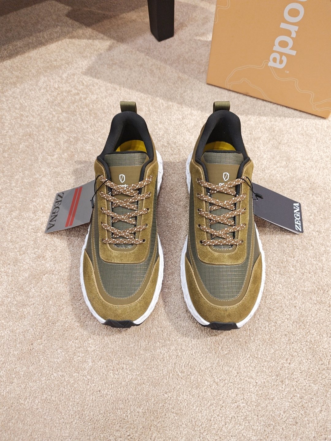ZEGNA Paneled Low-Top Sneakers — front