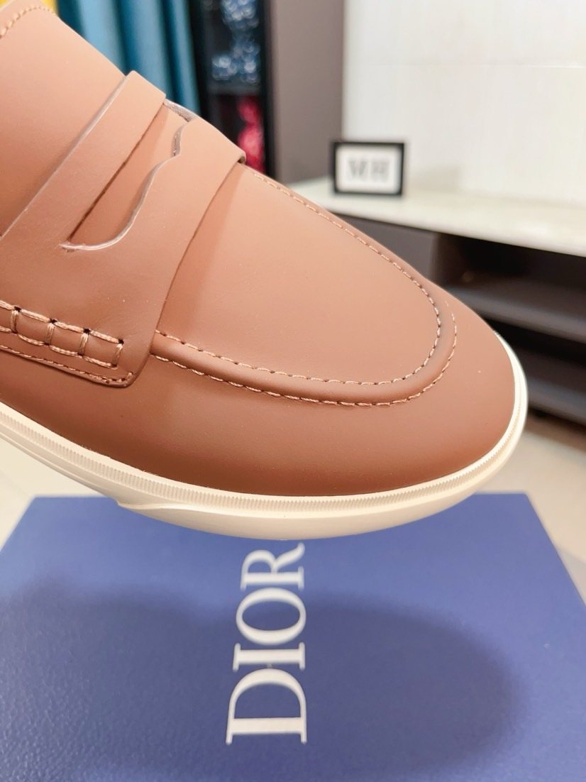 Dior Contrast-Sole Strap Loafers — detail