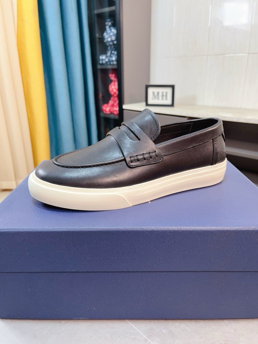 Dior Contrast-Sole Strap Loafers — front