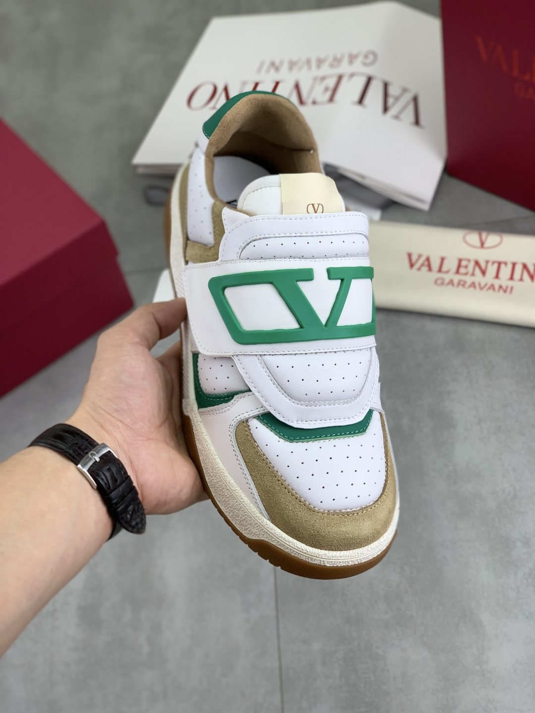 Valentino Double-Strap Low-Top Sneakers — model